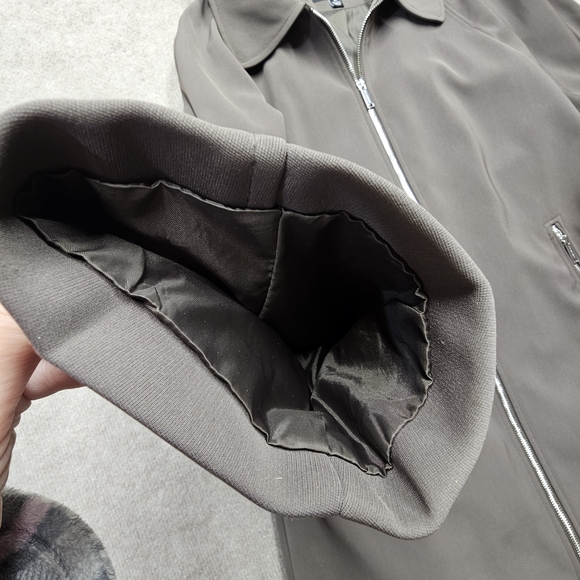 London Fog Tower Hooded Ash Gray Mid-Length Full-Zip Coat Size Medium - Picture 7 of 9